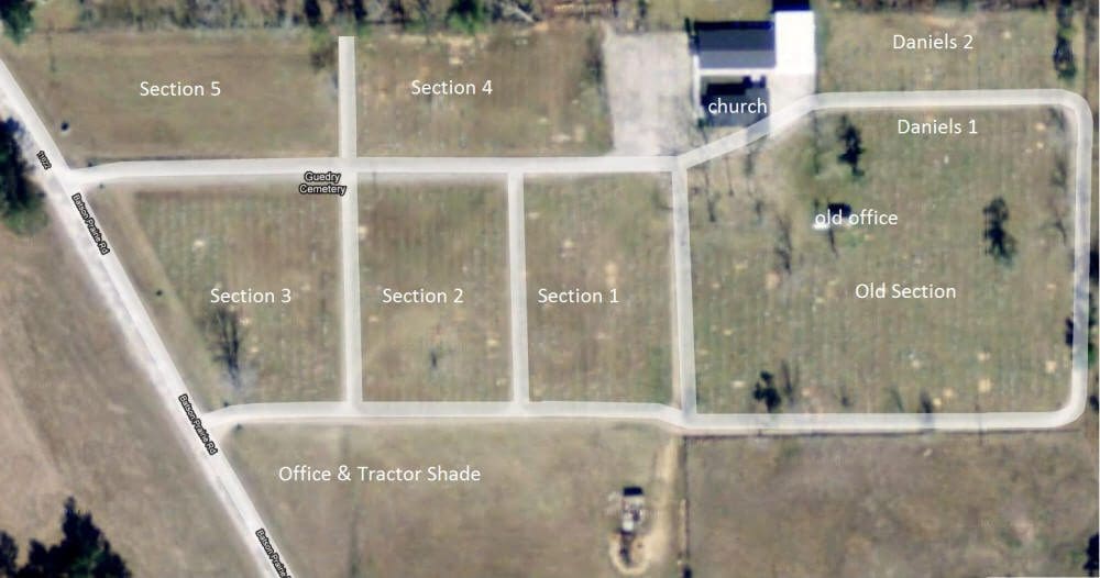 A satellite view of the site where several people are gathered.